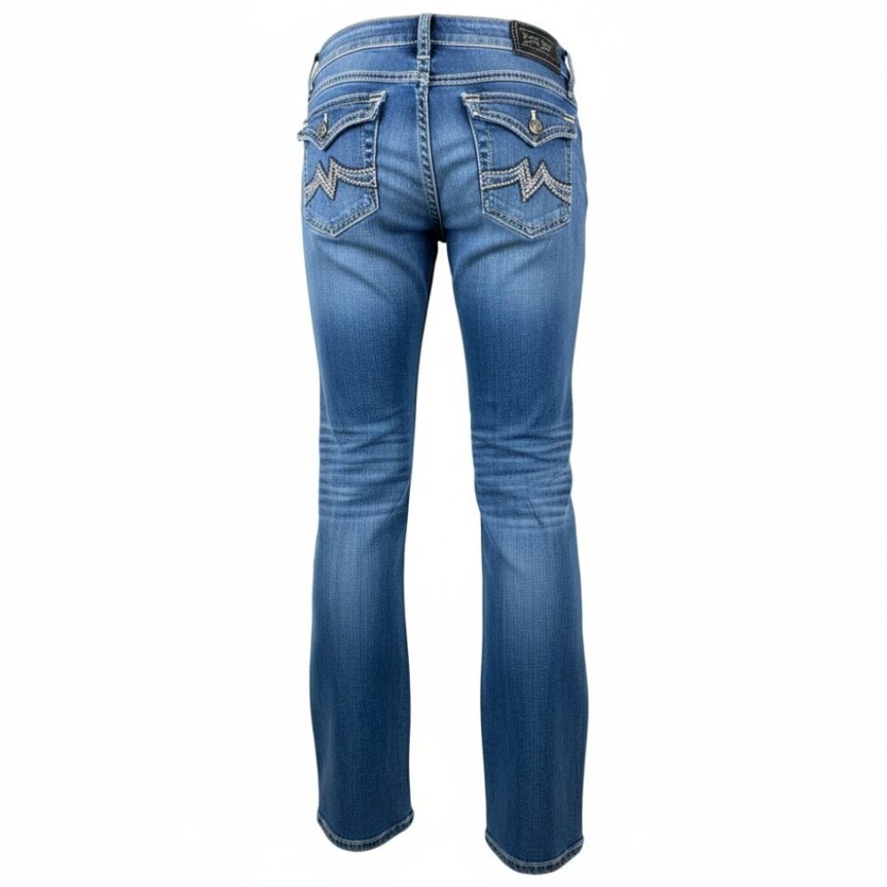 Miss Me Light Distressed Embellished Easy Boot Jeans, Size 27 (30/31)
